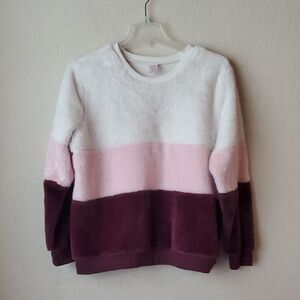 No Boundaries Colorblock Fuzzy Faux Fur Sweatshirt Sweater Size XXL 19 Casual
